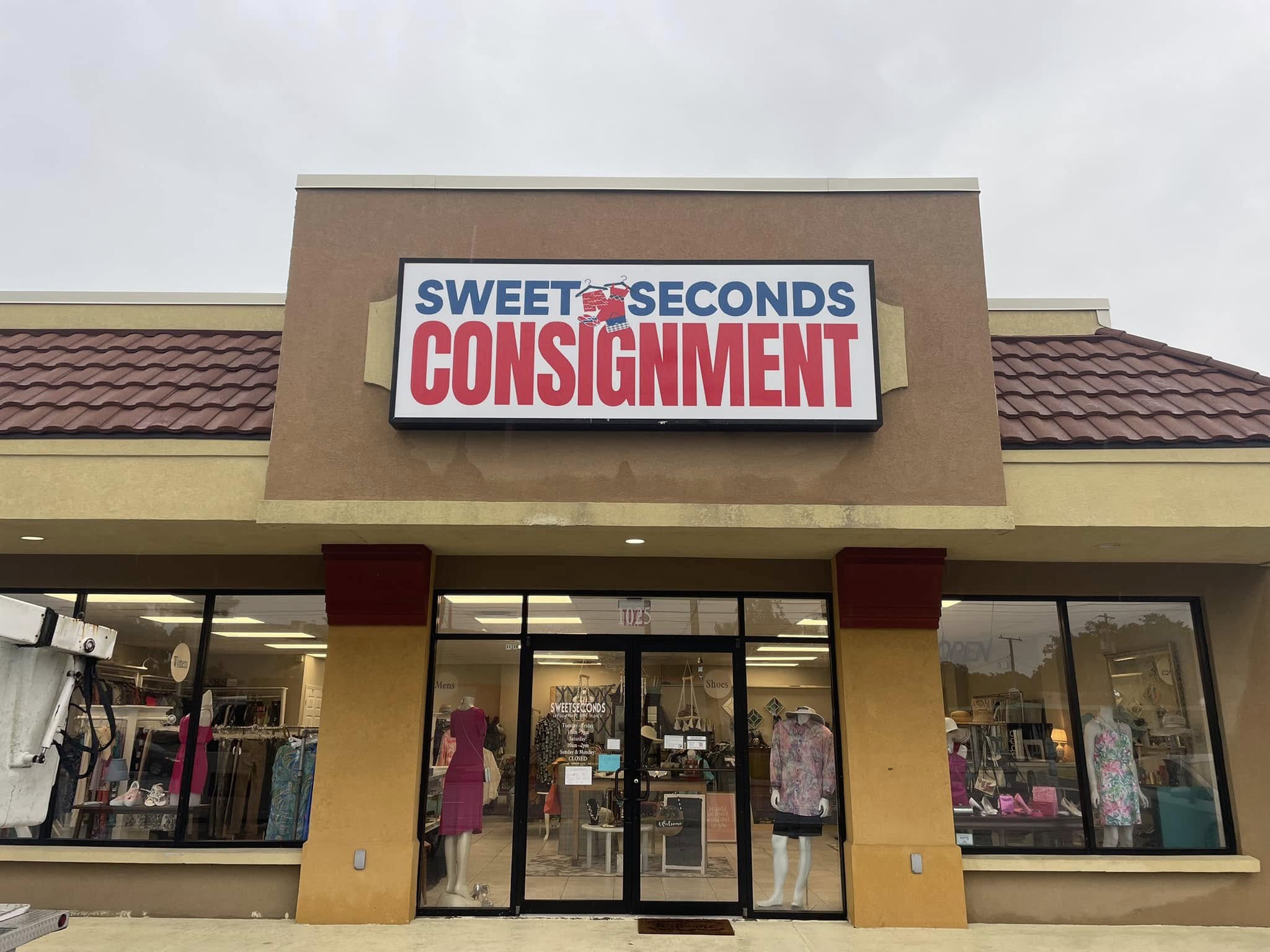 Sweet Seconds Consignment cabinet sign