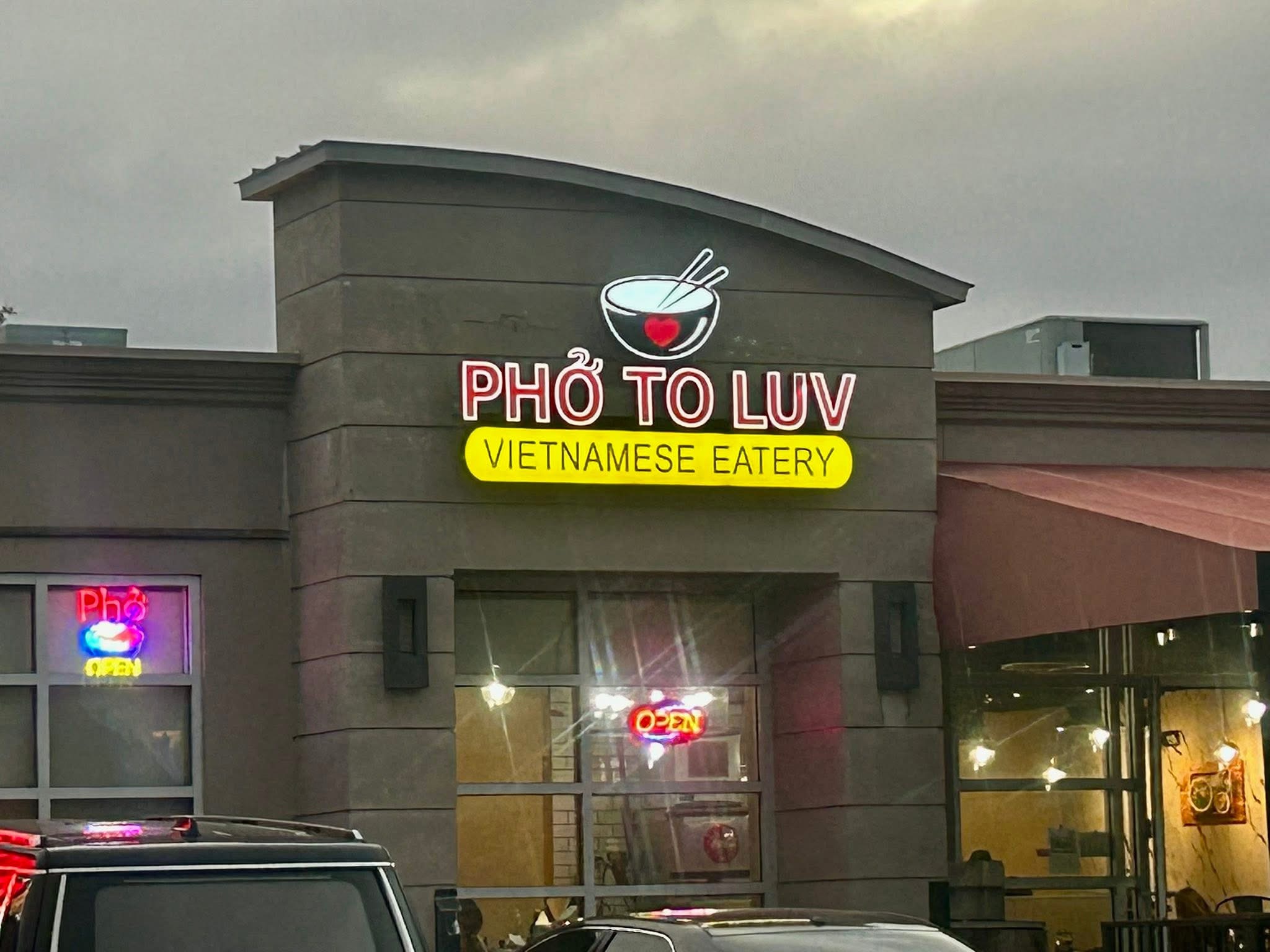 Pho To Luv Vietnamese Eatery illuminated channel letters