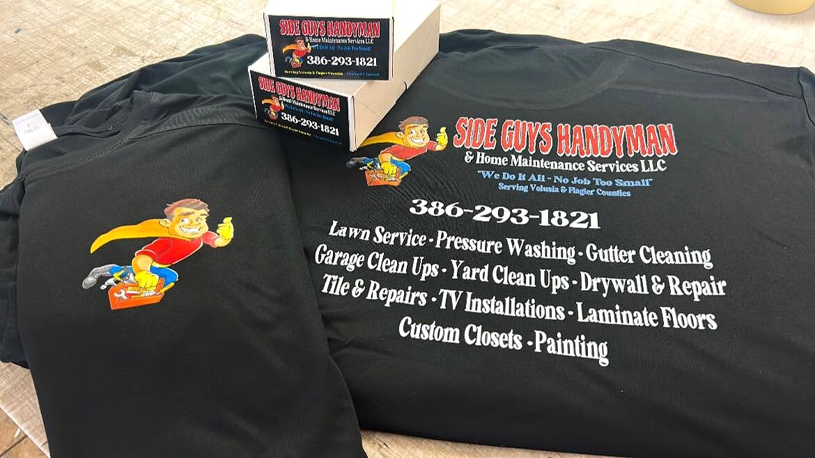 Black Side Guys Handyman printed shirts