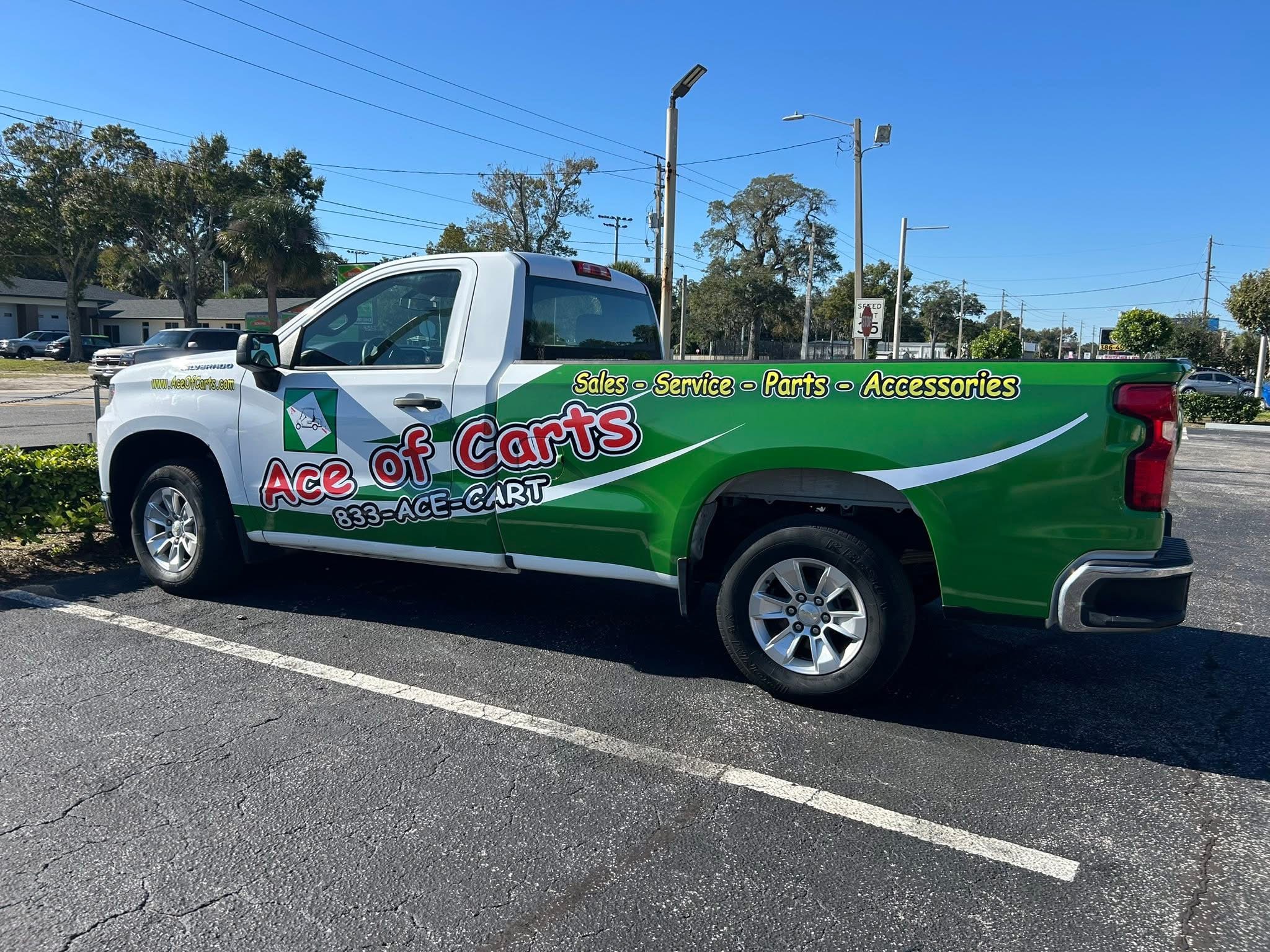 Complete Ace of Carts pickup with vehicle graphics
